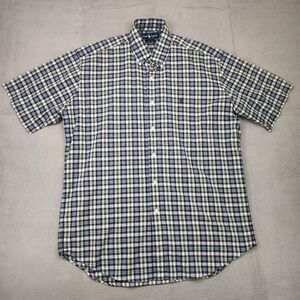 Vintage Ralph Lauren Blake Button Down Shirt Men's M Short Sleeve Plaid Cotton